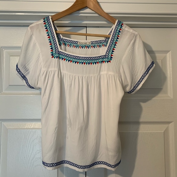 Marine Layer Maricate Embroidered Peasant Top - Picture 2 of 4